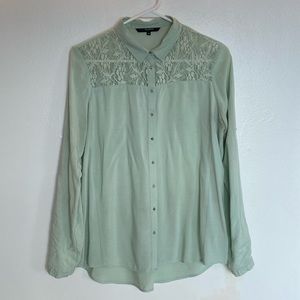 Light mint green lace detail blouse reserved
